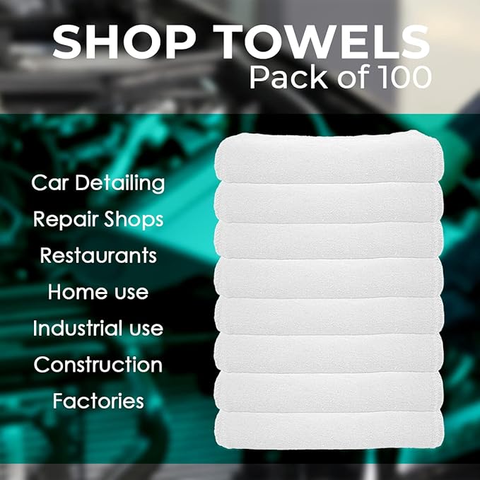 Avalon Towels Cotton Shop Rags – Size 12x14 Inches Cleaning Rags – Absorbent - Image 7