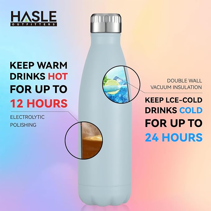 HASLE OUTFITTERS 17oz Stainless Steel Water Bottles, Vacuum Insulated Water - Image 4