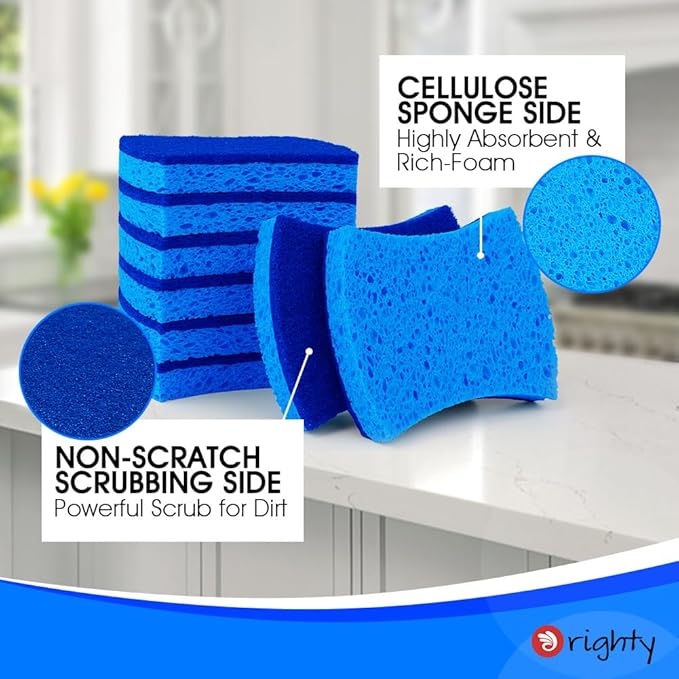 Orighty Non-Scratch Cellulose Scrub Sponges 24 Pack, Kitchen Sponges - Image 4
