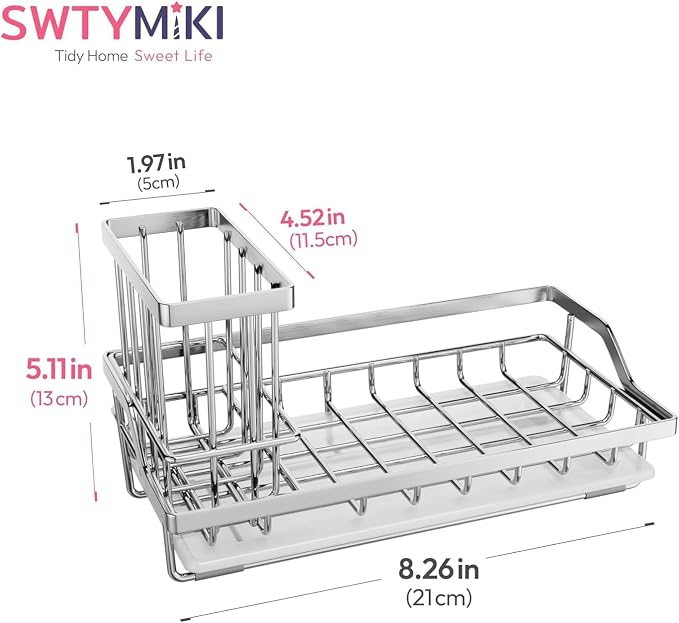 SWTYMIKI Kitchen Sink Caddy Sponge Holder, Kitchen Sink Organzier and Storage - Image 3