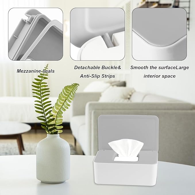 2Pcs Diaper Wipes Dispenser, Refillable Wipe Container, Wipe Container - Image 3