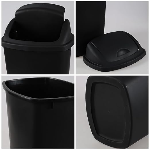 Teyyvn 6 Gallon Plastic Flip Lid Trash Can - Image 3
