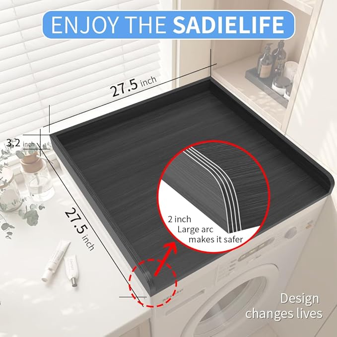 Washer Dryer Countertop Only, Edge Rails-27.5" Depth*27.5" Width Laundry Room - Image 6
