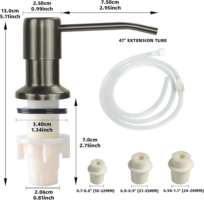 Soap Dispenser for Kitchen Sink, Built in Sink Soap Dispenser, Countertop Soap - Image 7