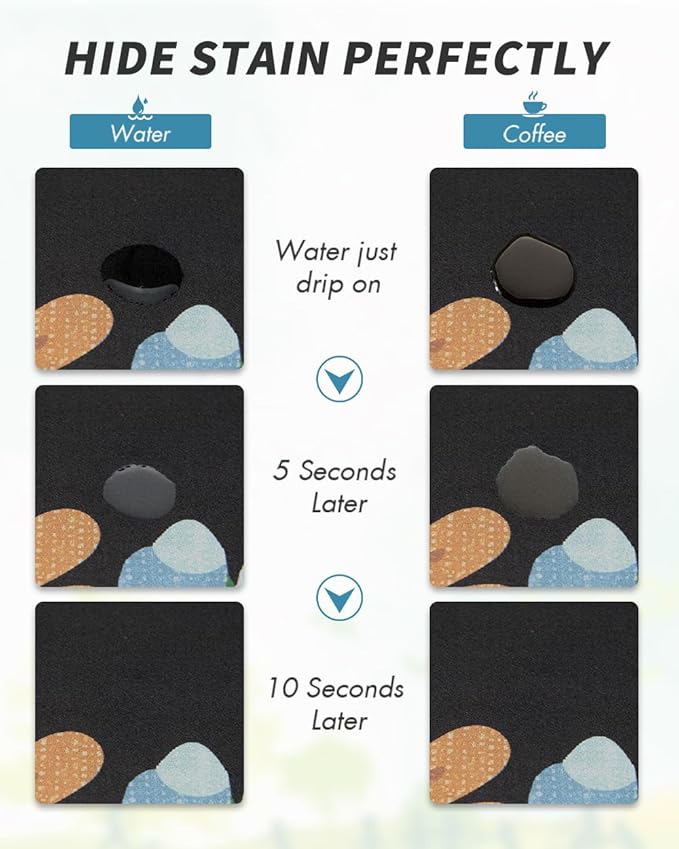 AMOAMI Coffee Mat Hide Stain Rubber Backed Absorbent Dish Drying Mat - Image 5