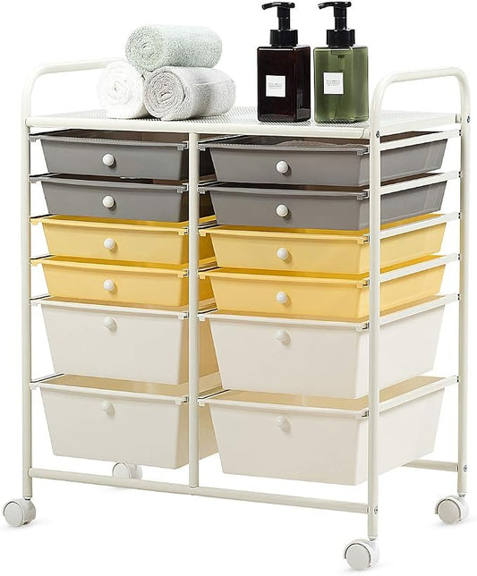 GOFLAME 12-Drawer Rolling Storage Cart, Mobile Utility Cart by GOFLAME