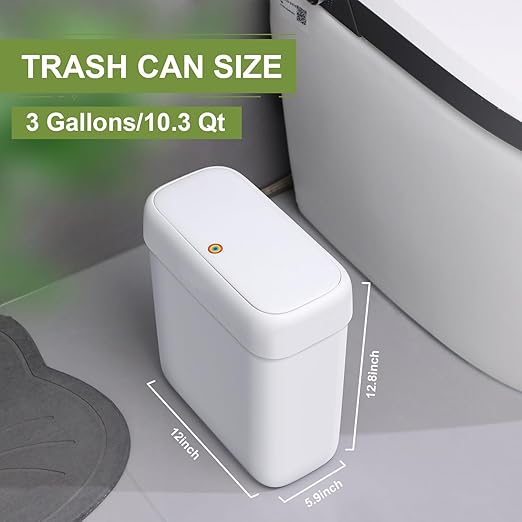 funest Trash Can with Lid, 3 Gallons/10.3 Qt Garbage Can with Press Top - Image 2