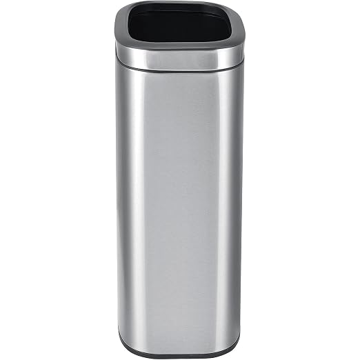 Global Industrial 10-1/2 Gallon Stainless Steel Slim Open Top Receptacle - Image 6