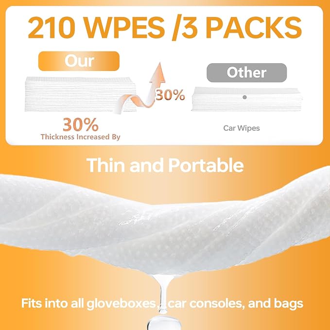 Car Wipes Extra Large 8" x 8" Car Interior Cleaning Wipes Leather Wipes - Image 4