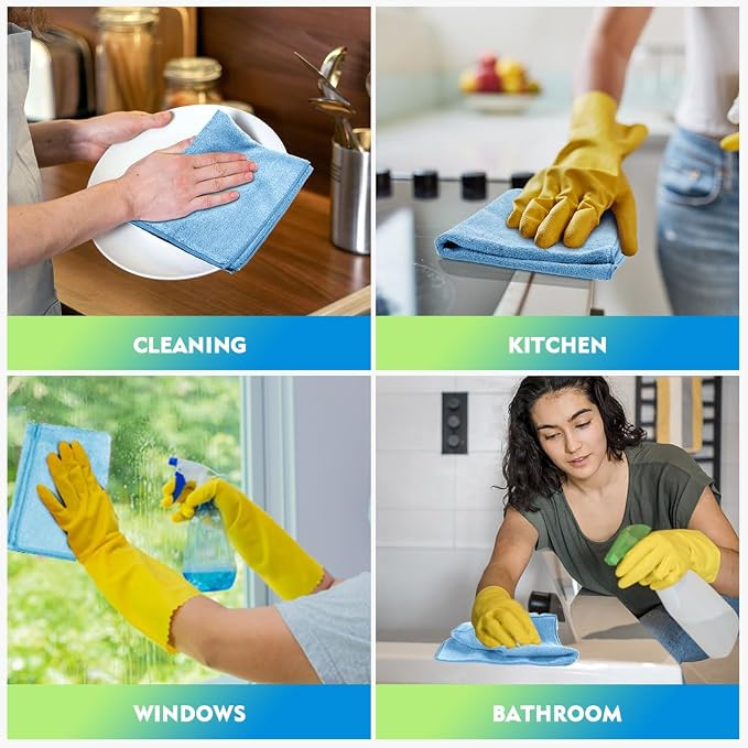 HOMEXCEL Microfiber Cleaning Cloth 6 Pack 12.5 x 12.5 inch Microfiber Towels - Image 6
