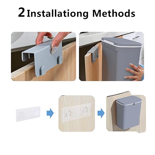 TOPROAD Kitchen Hanging Trash Can, 2.4 Gallon Wall Mounted Counter Waste - Image 4