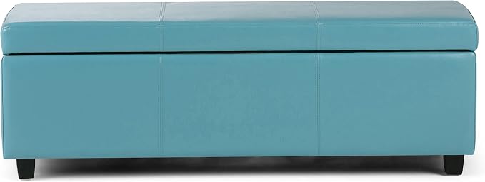 SIMPLIHOME Avalon 48 inch Wide Contemporary Rectangle Storage Ottoman Bench in - Image 5
