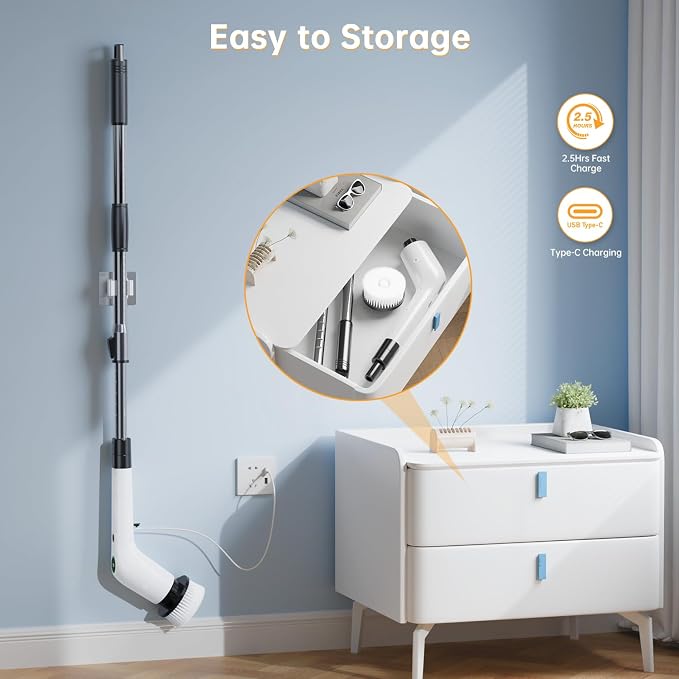 Electric Spin Scrubber, Cordless Shower Scrubber - Image 7