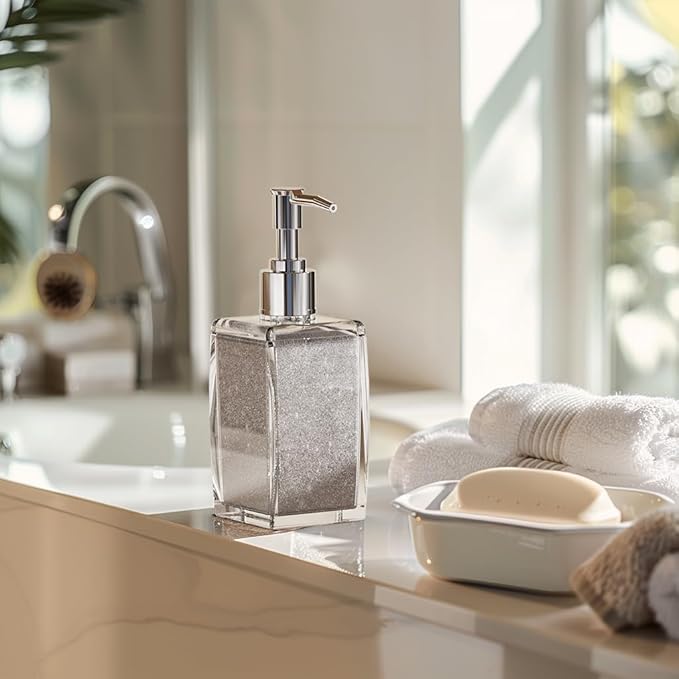 White Soap Dispenser with Refillable Plastic Pump - Image 6