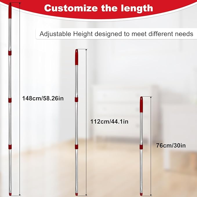 Mop Handle for Ocedar, Spin Mop Handle for O Cedar, 4-Section Mopping Handles - Image 4