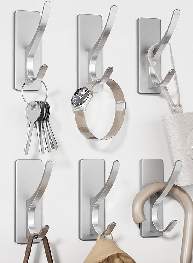 Stick on Hooks for Hanging, Extra Sticky 6KG, Coat Hook on Door for Towel Coat by pickpiff