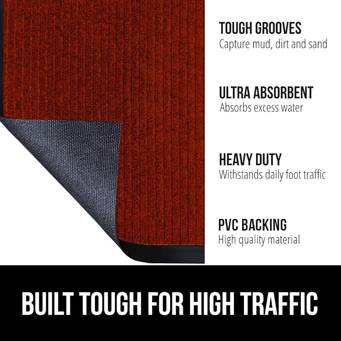 GORILLA GRIP Traffic Guard Door Mat, 2 Pack, Heavy Duty Waterproof Doormat - Image 2