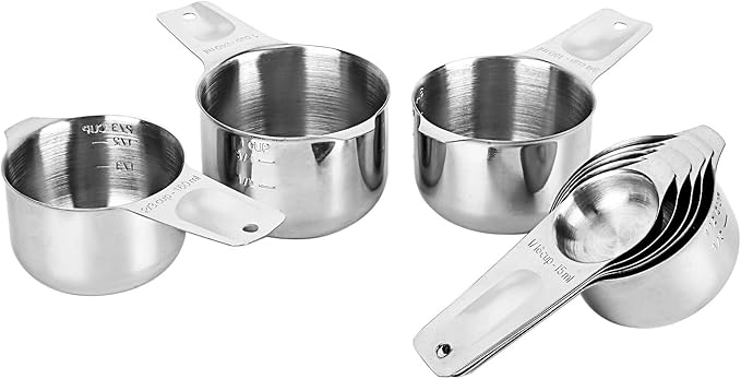 8 Pcs Stainless Steel Measuring Cups Set, Kitchen Measuring Cup - Image 4