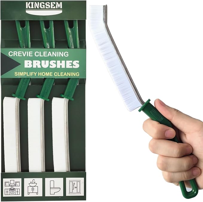 New Crevice Cleaning Brush, Hard-Bristled Washing Brush, Corner Edge Cleaning by KINGSEM