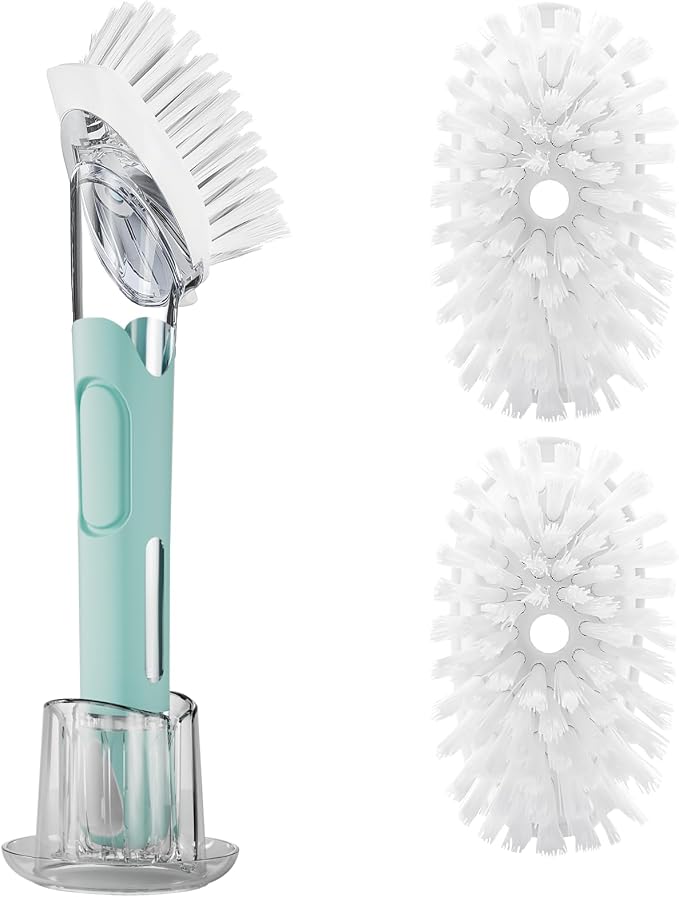Soap Dispensing Replacement Dish Brush Storage Set by RIMAY