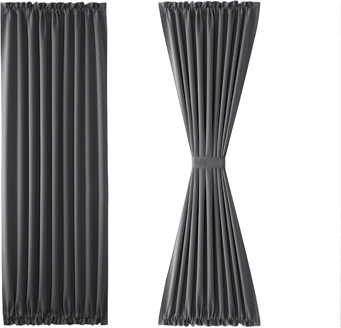 DWCN French Door Curtains – Rod Pocket Thermal Blackout Curtain - Image 7