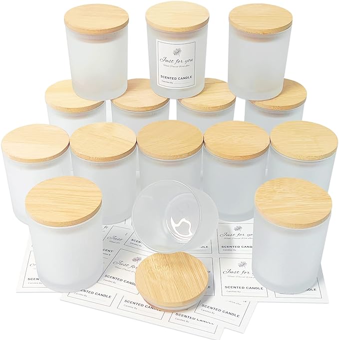 CONNOO 15 Pack 7 OZ Frosted Empty Candle Jars by CONNOO