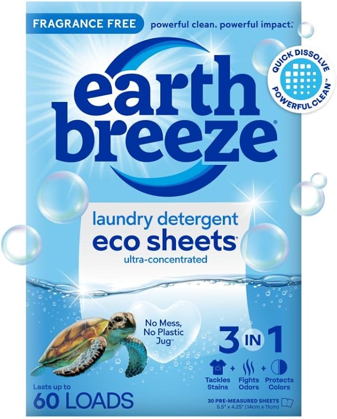 Earth Breeze Laundry Detergent Sheets Fragrance-Free by EarthBreeze