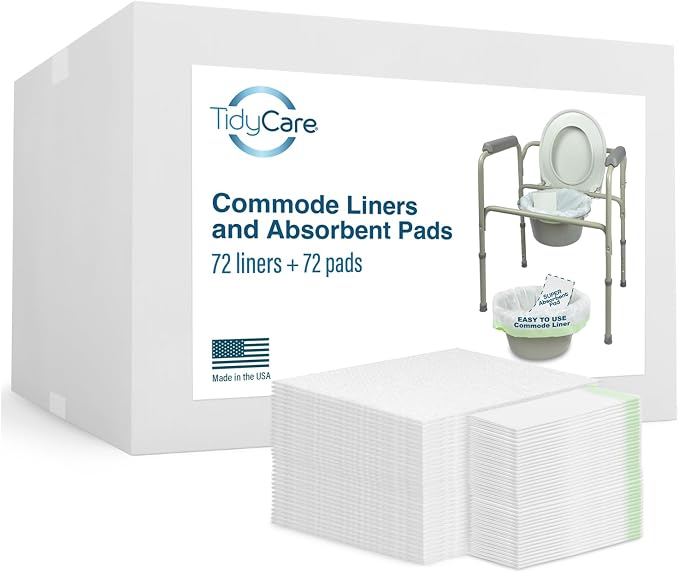 Disposable Bedside Commode Liners and Pads by TidyCare