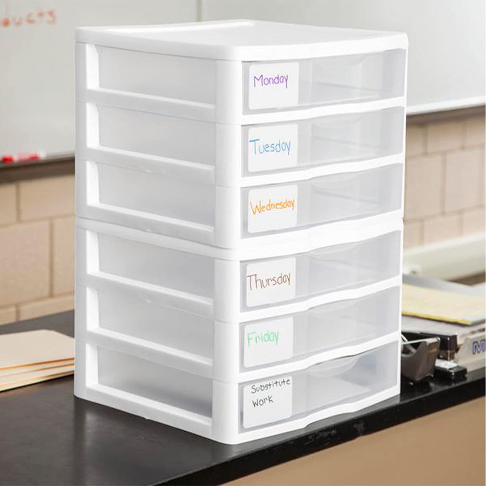 Sterilite 12-Pack Wide 3 Drawer Unit, Plastic Desktop Organizer with Clear Dr...