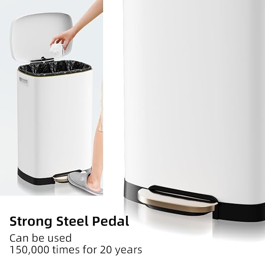 13 Gallon Trash Can with Lid, 50L Fingerprint Proof Stainless Steel Kitchen - Image 4