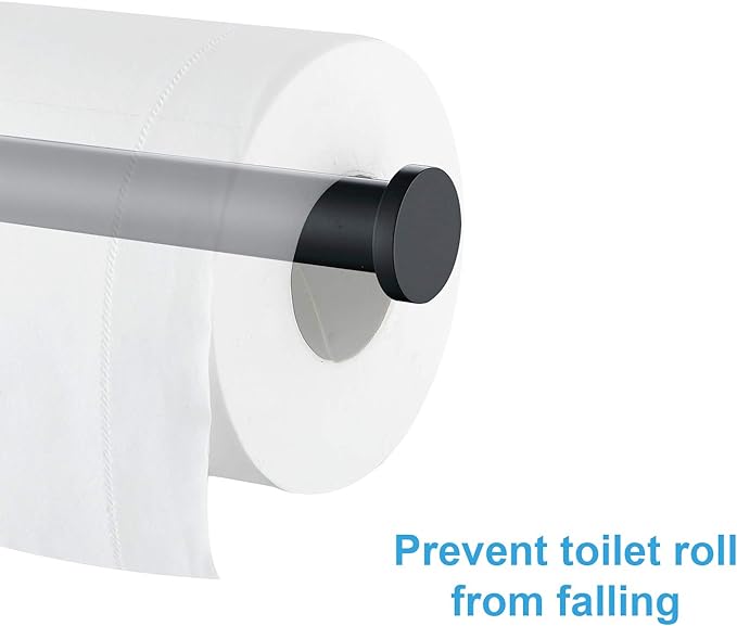 TASTOS Matte Black Toilet Paper Holder SUS304 Stainless Steel, Modern Round - Image 5