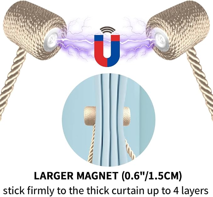 18 Inch Strong Magnetic Curtain Tiebacks, Curtain Holdbacks Modern Upgrade - Image 6