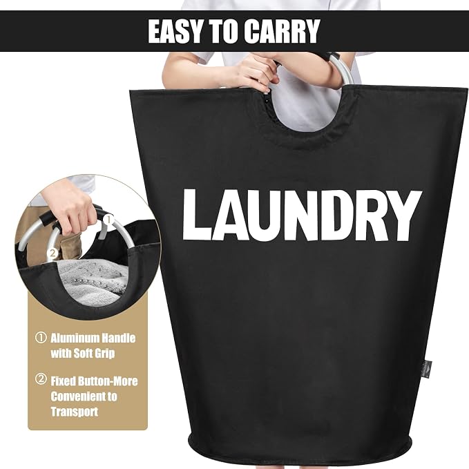 DOKEHOM 160L XX-Large Laundry Basket, Collapsible Laundry Bag, Foldable Laundry - Image 5