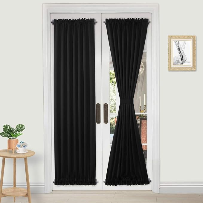 DWCN French Door Curtains – Rod Pocket Thermal Blackout Curtain by DWCN