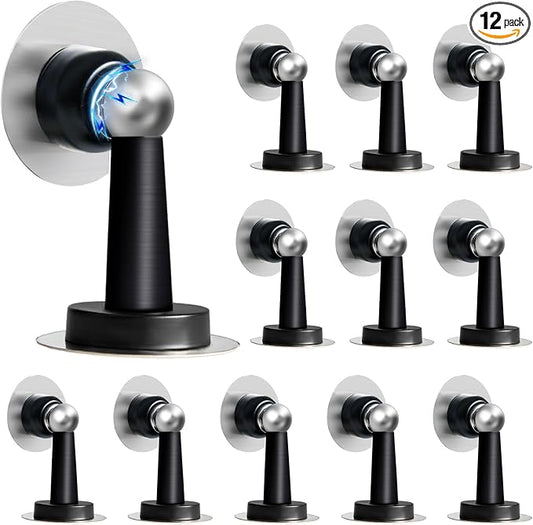 Shackcom Magnetic Door Stop 12 Pack Stainless Steel Door Holders to Keep Door by Shackcom