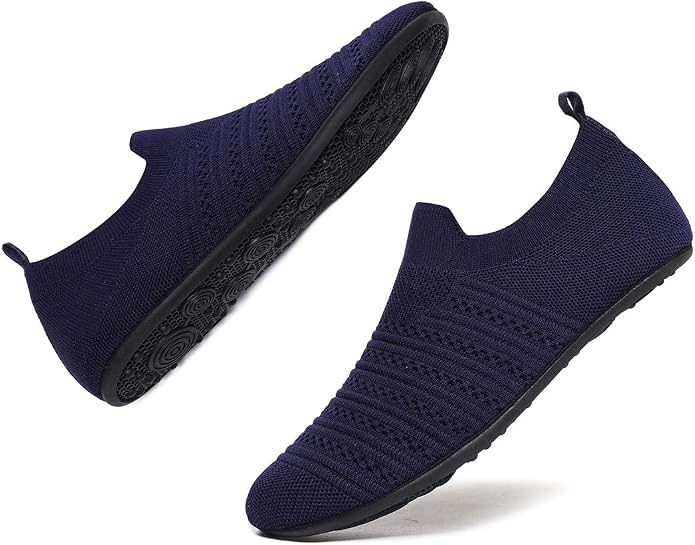 QZKDM Lightweight Slip on Grip Indoor House Slippers Barefoot Non Slip Home - Image 4