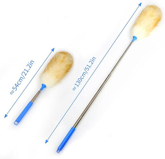 Wool Lambswool Extendable Cleaning Brush Duster 21.2-51.2in, Anti-Static - Image 2