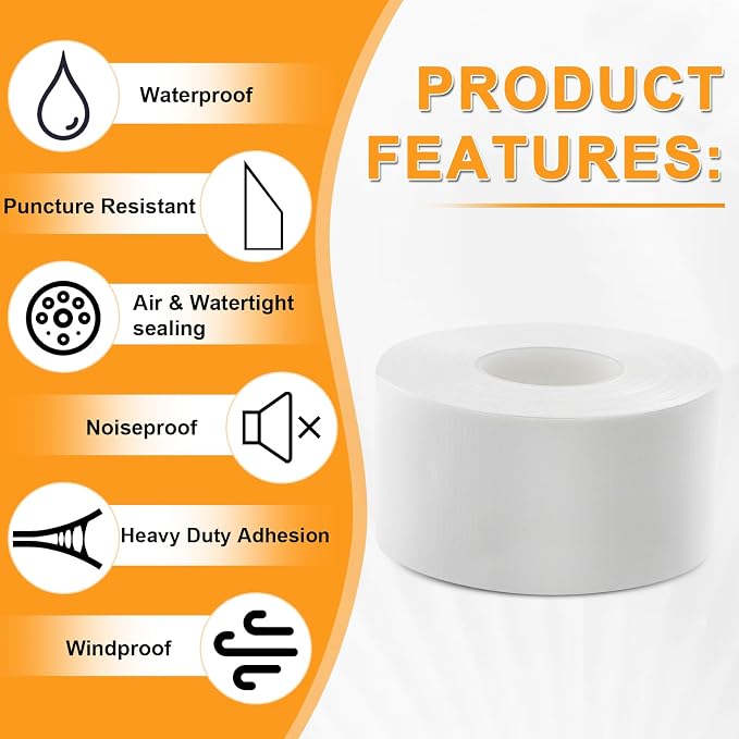 Window Weather Sealing Tape 2 Inch x 90 FT Weather Stripping Residue-Free - Image 3