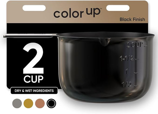 Color Up 2 Cup Measuring Cup, 480ml Black Stainless Steel Metal Measuring Scoop by ColorUpCollection