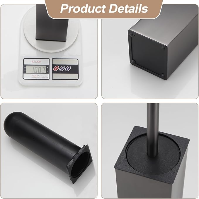 BGL Standing Toilet Brush and Holder GunGrey Aluminium Toilet Bowl Cleaner - Image 4