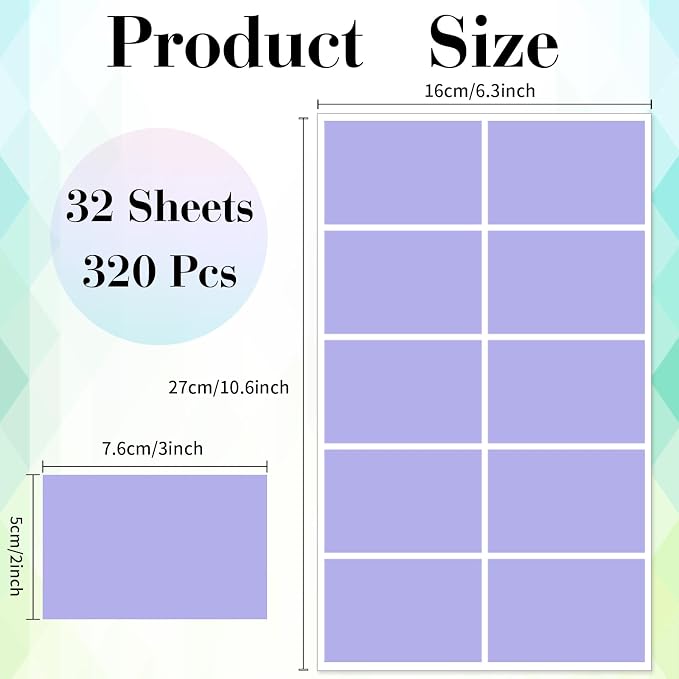 STARLIBOO Colored Labels Stickers, 3 x 2 Inch Rectangular Moving Labels - Image 2