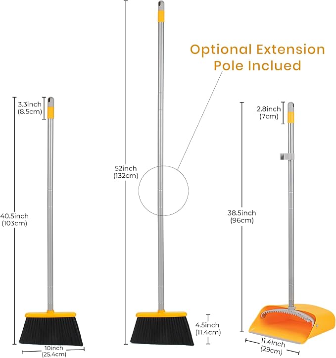 TreeLen Broom and Dustpan Set, Stand Up Broom and Dustpan - Image 4