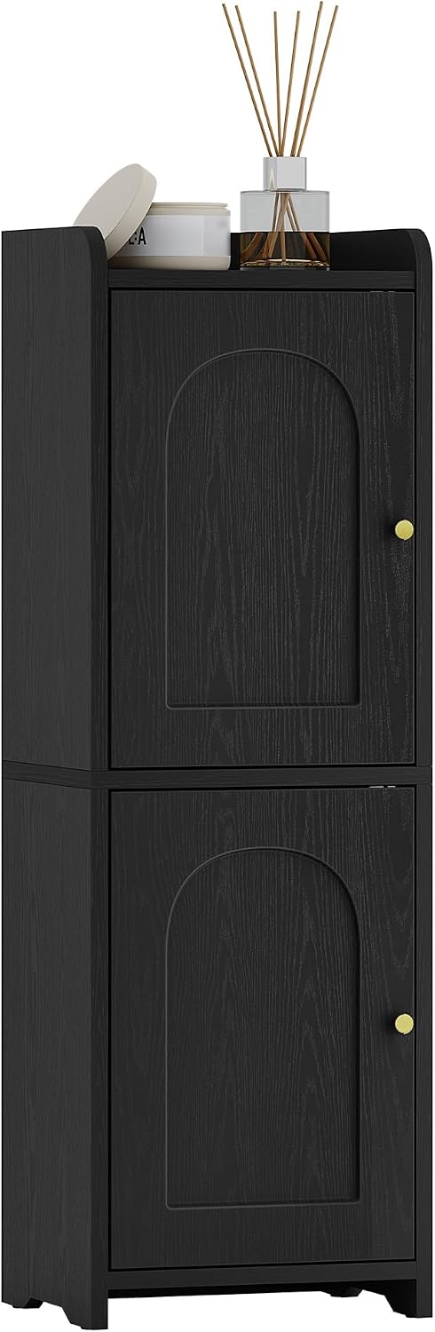Hzuaneri Bathroom Storage Cabinet, Small Corner Floor Cabinet with 2 Doors