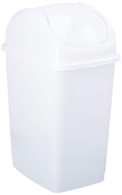 Superio Medium Trash Can with Lid 4.5 Gallon Plastic Swing Top Garbage Can Slim by Superio
