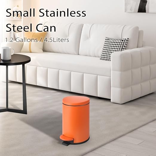 TIPGO Small Trash Can with Lid Soft Close, 4.5 Liters / 1.2 Gallon Bathroom - Image 6