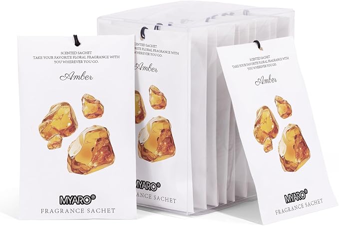 MYARO 12 Packs Amber Scented Sachets by MYARO