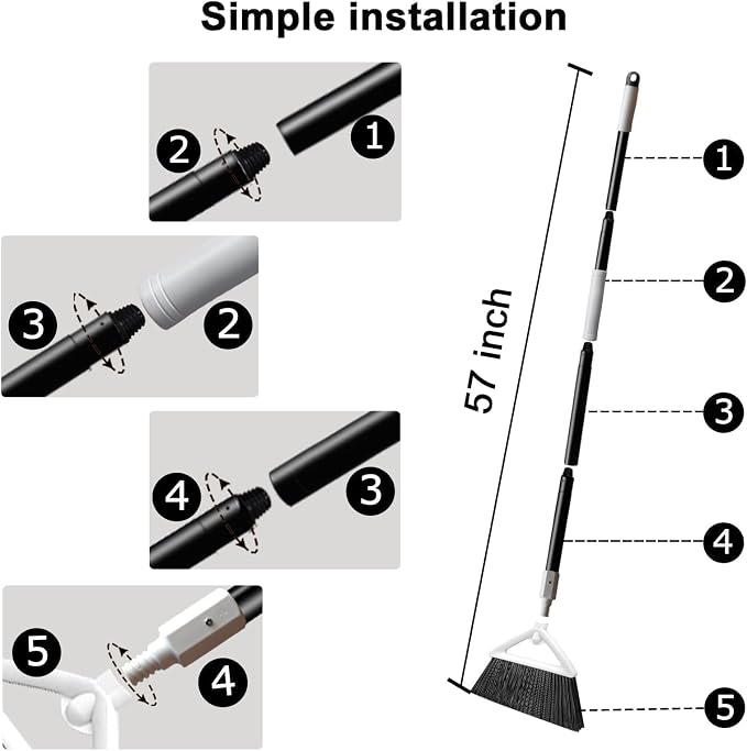 4 Pack Outdoor Indoor Broom, Brooms - Image 7