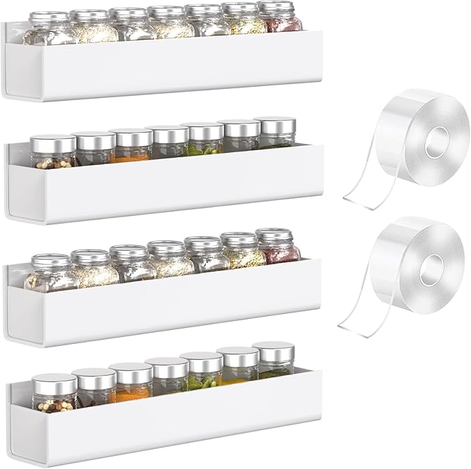 PMMASTO Adhesive Acrylic Spice Rack Organizer by PMMASTO