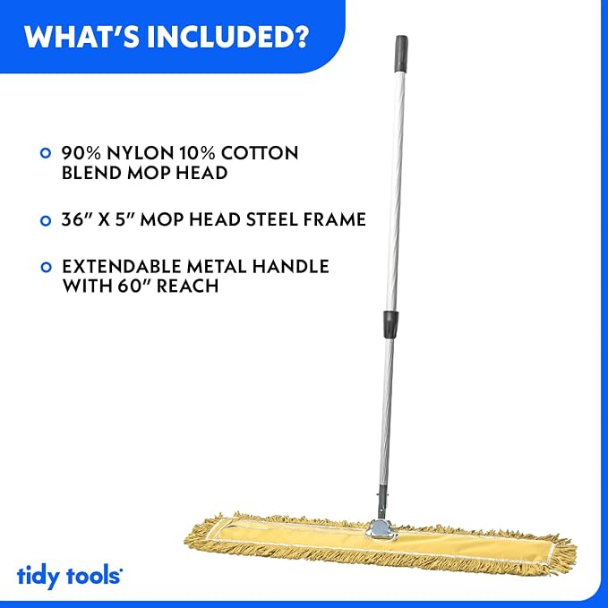 36 Inch Yellow Commercial Dust Mop & Floor Sweeper - Image 4