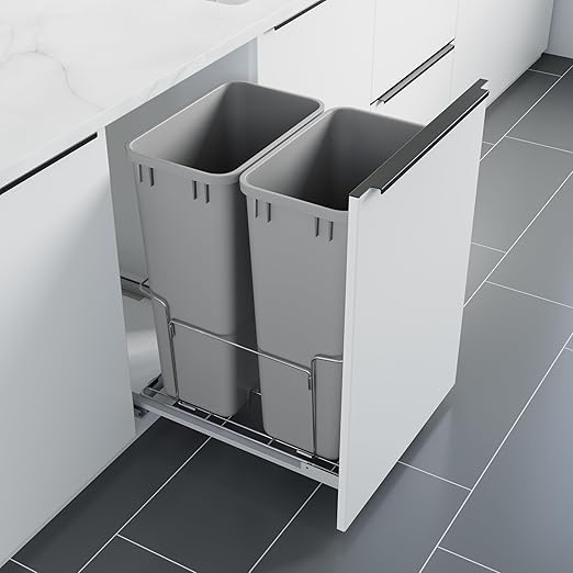 Dowell B18 Aluminum Base Wastebasket Pullout by DowellKitchenBath